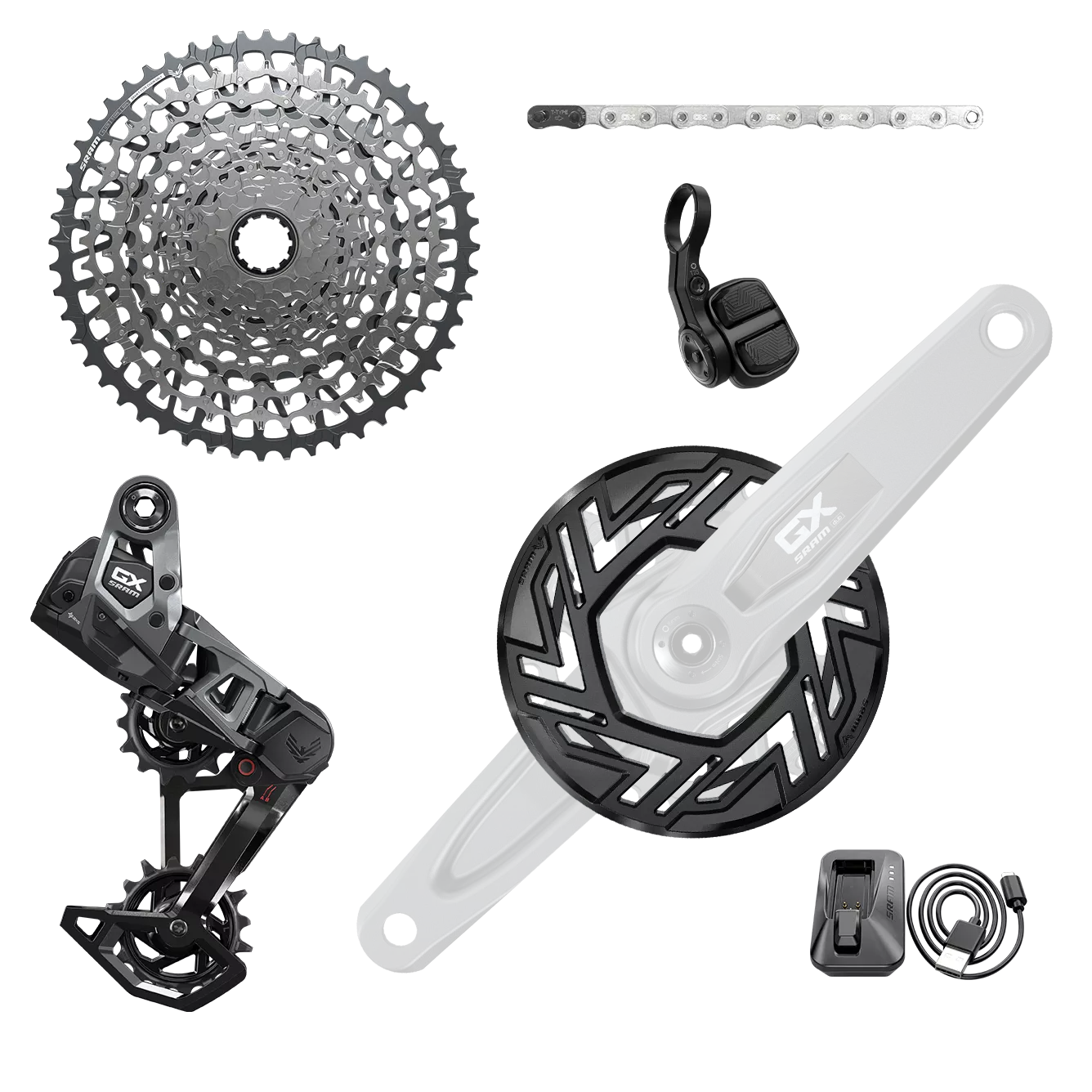 SRAM GX Eagle AXS Transmission E-MTB 104 BCD T-Type ohne Pedagle