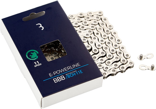 BBB E-POWERLINE E-BIKE BCE-11 and 11 speed chain, Silver (2021)