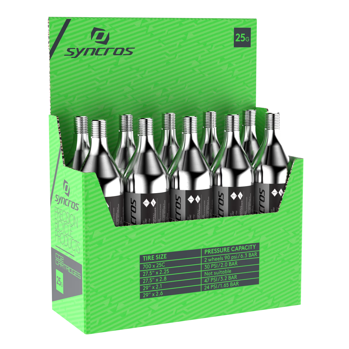 Cartuccia CO₂ 25 g SYNCROS 10-PAK