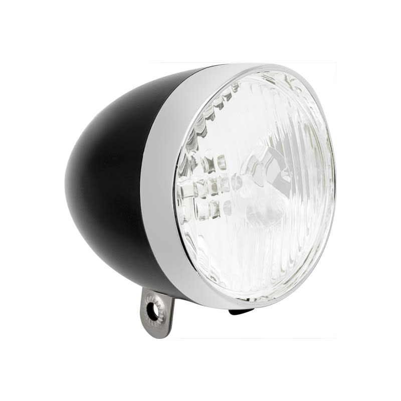 Phare Avant à Piles VINTAGE avec 5 Led en Plastique Noir