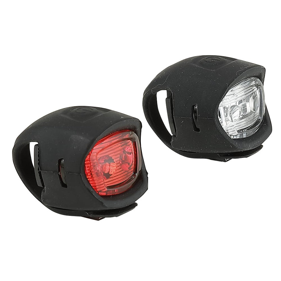 Phares Avant+Arrière (KIT) TWINS Noirs avec 2 Led Superbright