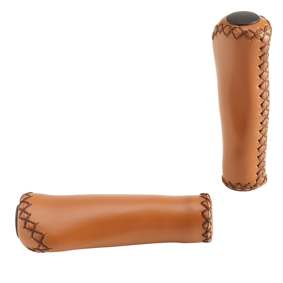 Poignée ergonomique FLASH 135mm similicuir marron