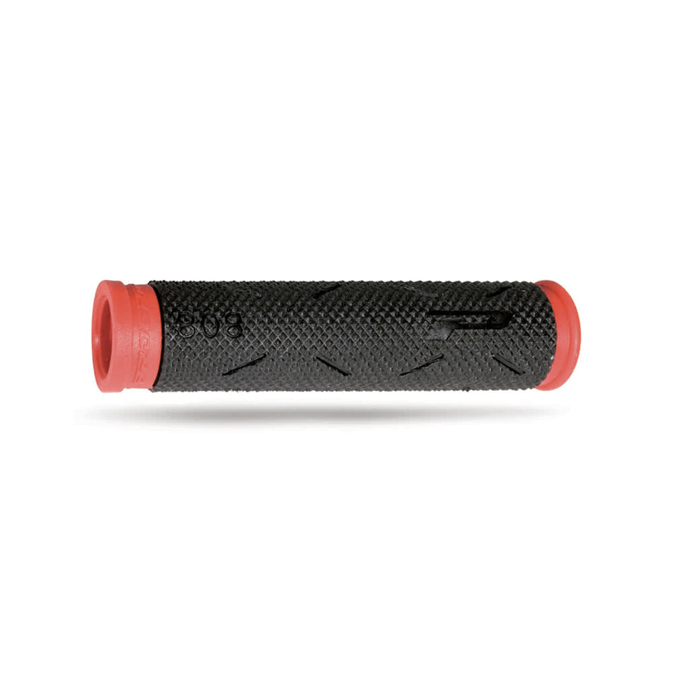 Poignée VTT SOFT TOUCH 125mm en caoutchouc noir/rouge