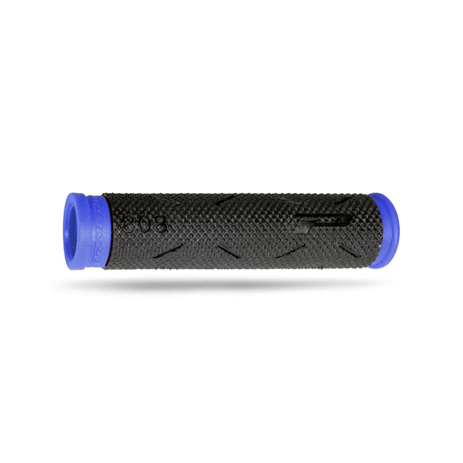 Poignée VTT SOFT TOUCH 125mm en caoutchouc noir/bleu