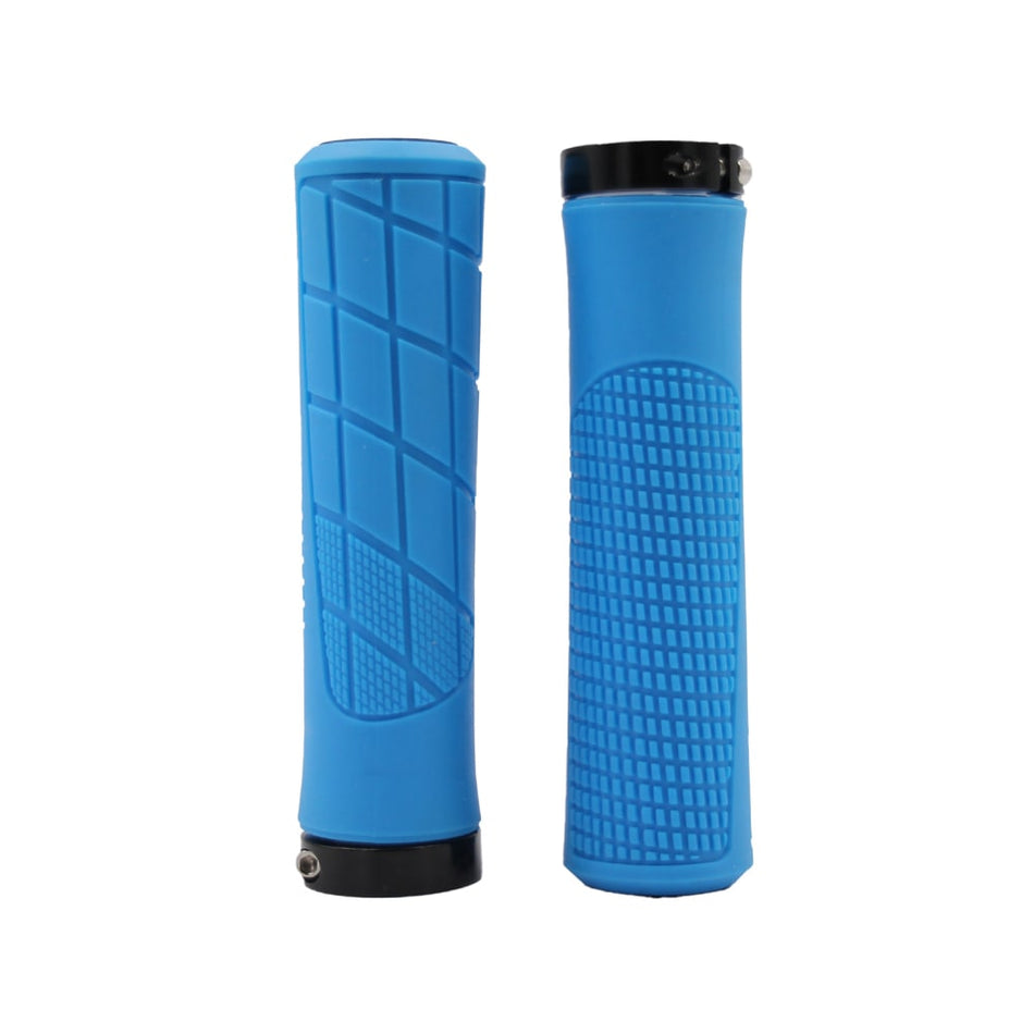 Poignée Ergonomique VTT LOCKRING 135x22mm avec Blocage Bleu