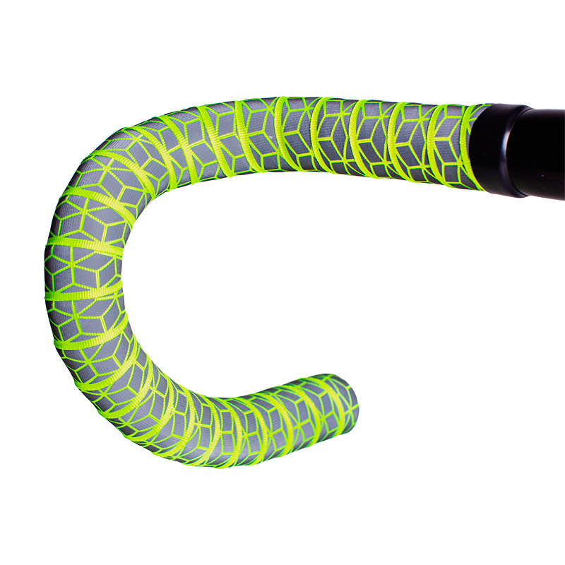 WOVEN&RIBBON Handlebar Tape 2300x25mm Reflective Refcube Neon Green