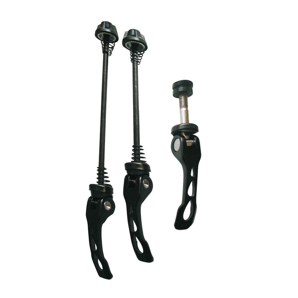 KIT Dégagement Rapide Noir Avant+Arrière+Tige de Selle en Aluminium