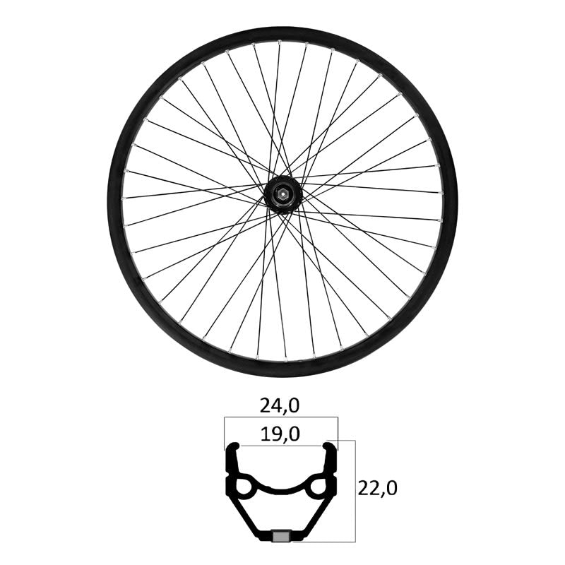 Front Wheel 26" x 1.75 E-BIKE TLR V-Brake Bearings