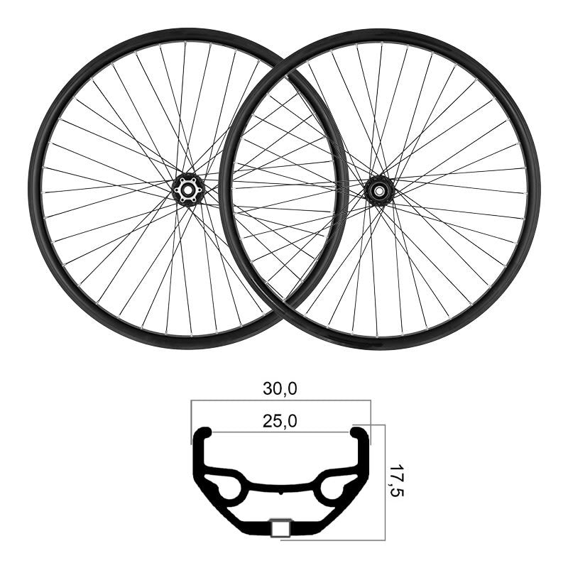 Front 29" Rear 27.5" x 25mm Tubeless Shimano Wheels 10/11/12V (Pair) Disc
