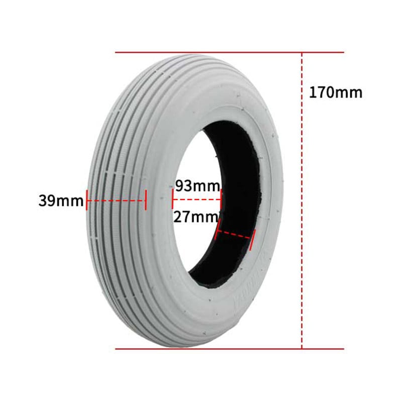 7x1 3/4 WHEELCHAIR H-406 Tube Type Gray Basic Tire