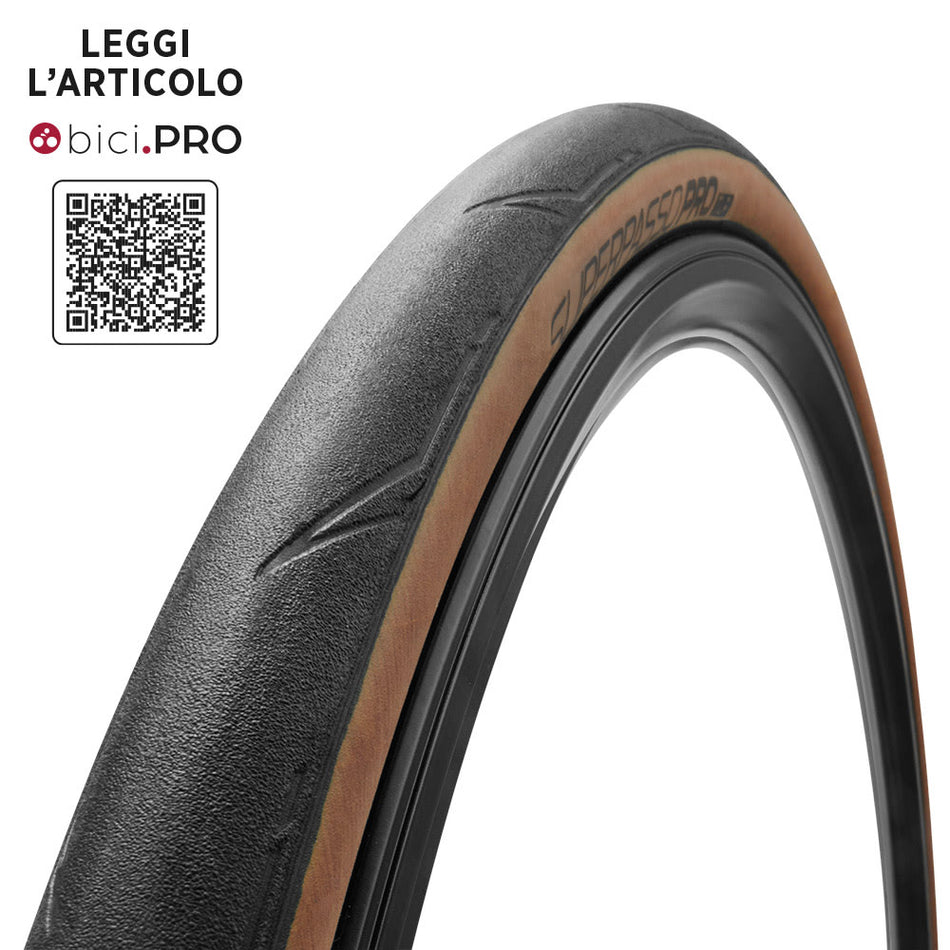 Tire 700x25 SUPERPASSO PRO 120TPI TLR Folding Black/Sidewall