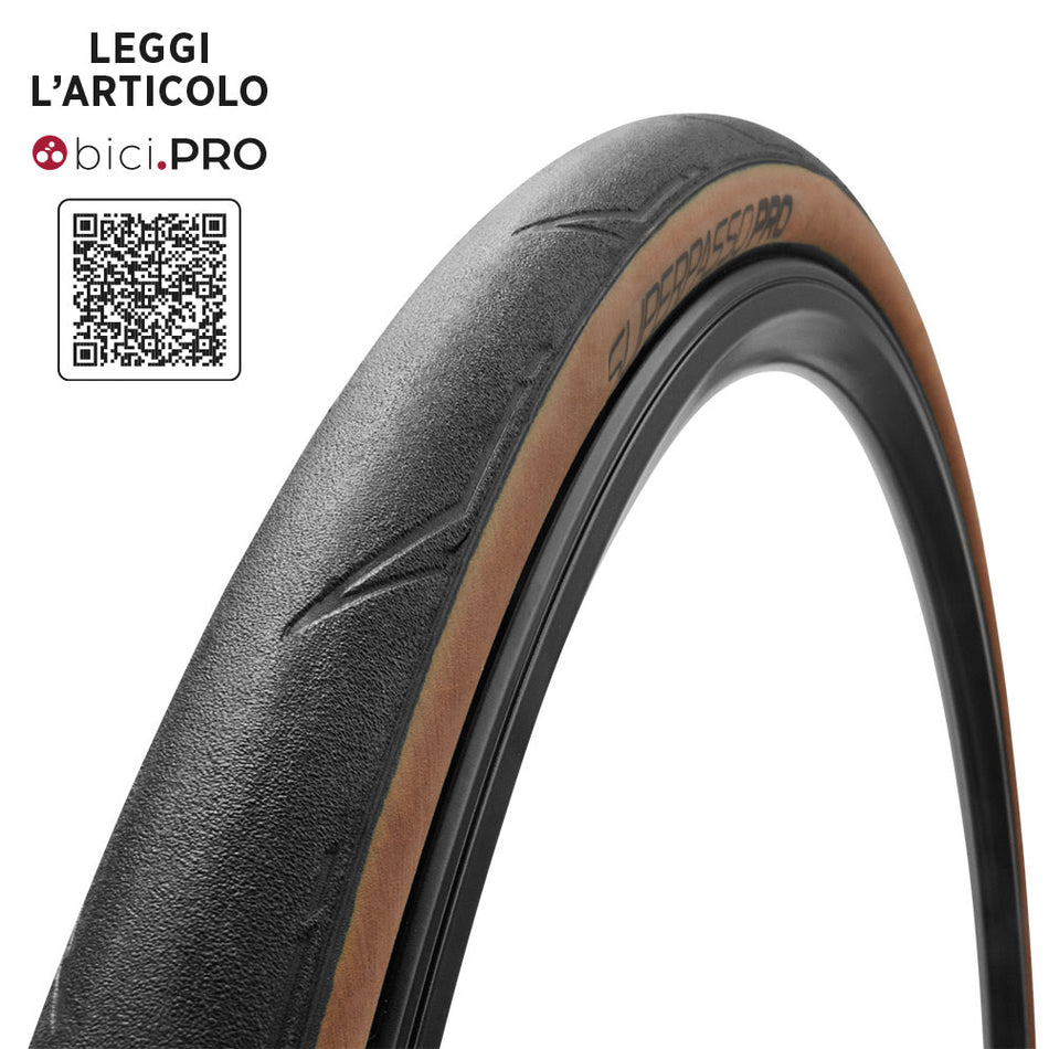 Tire 700x25 SUPERPASSO PRO 120TPI Tube Type Folding Black/Sidewall