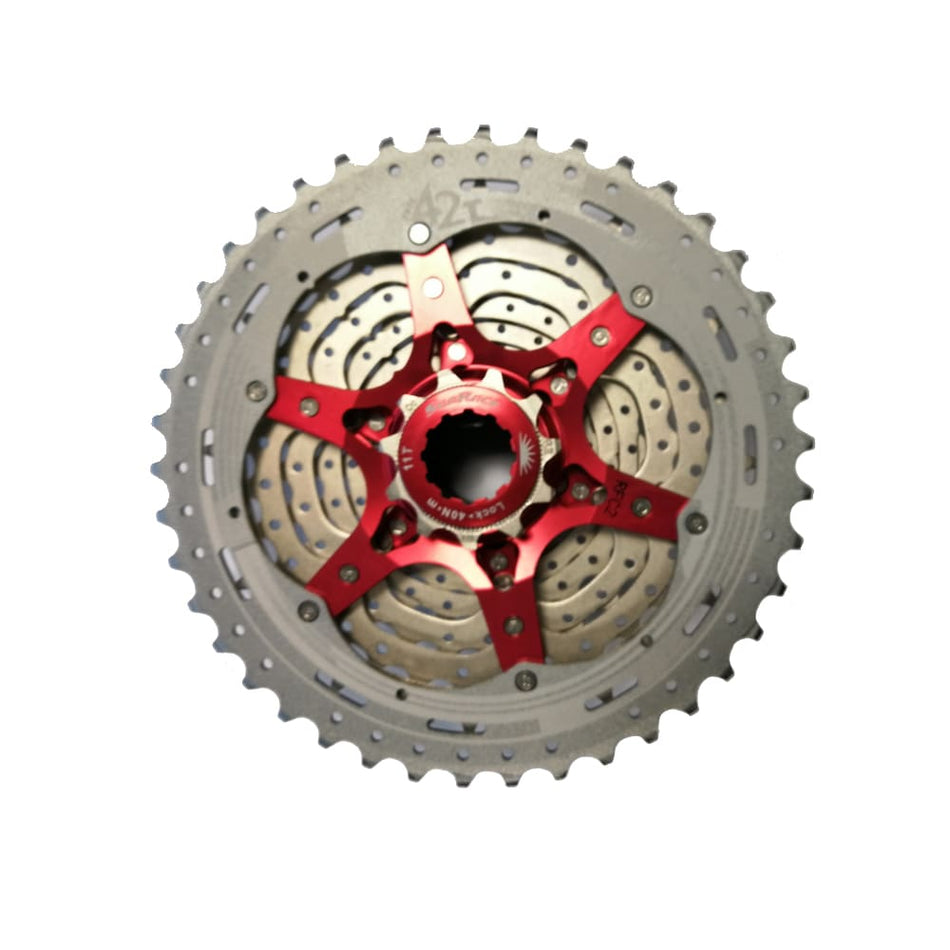 MTB 10-Speed Cassette SHIMANO Freehub Body 11-42T Silver/Red