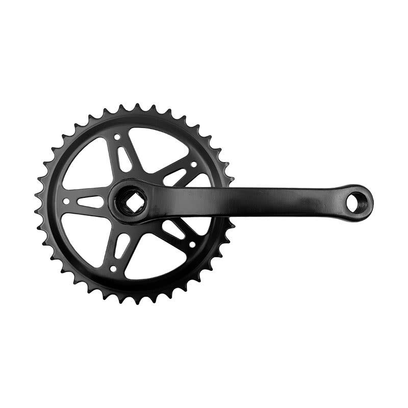 Pédalier Vélo Pliant 1V 38 Dents x Manivelle : 152mm Noir/Argent