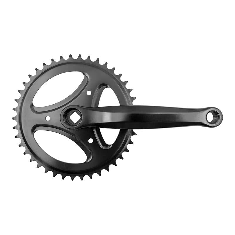 Pédalier CITY 1V 42 Dents x Manivelle : 170mm Noir Acier