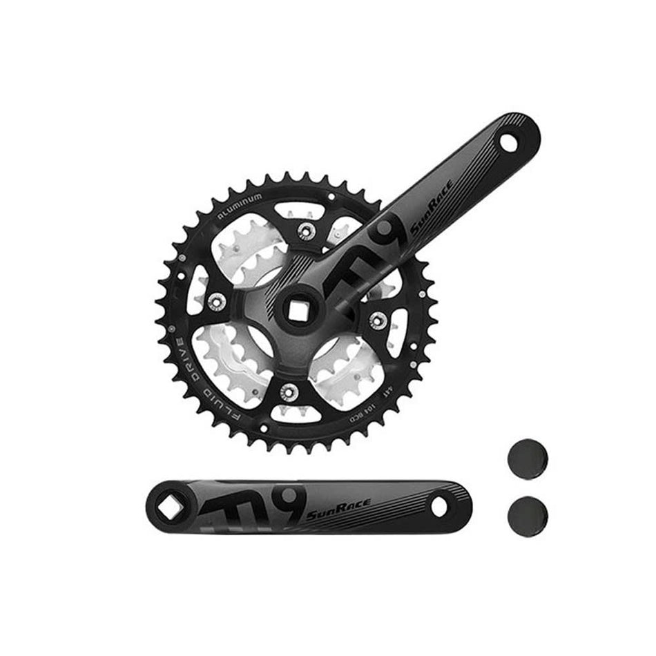 Pédalier VTT 3x9V 22/32/44 Dents x 175mm Noir/Argent