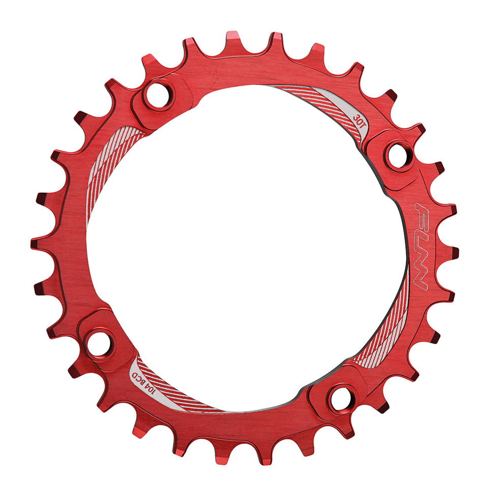 SOLO 104 Chainring 32 Teeth in 7075 CNC Aluminum Red - BCD 104mm