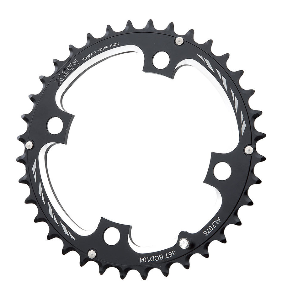 Outer Chainring 42 Teeth - BCD 104mm Black