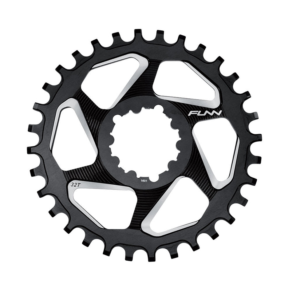 Right-Only Chainring 9/12V 28 Teeth in 7075 CNC Aluminum Black - 6mm Offset