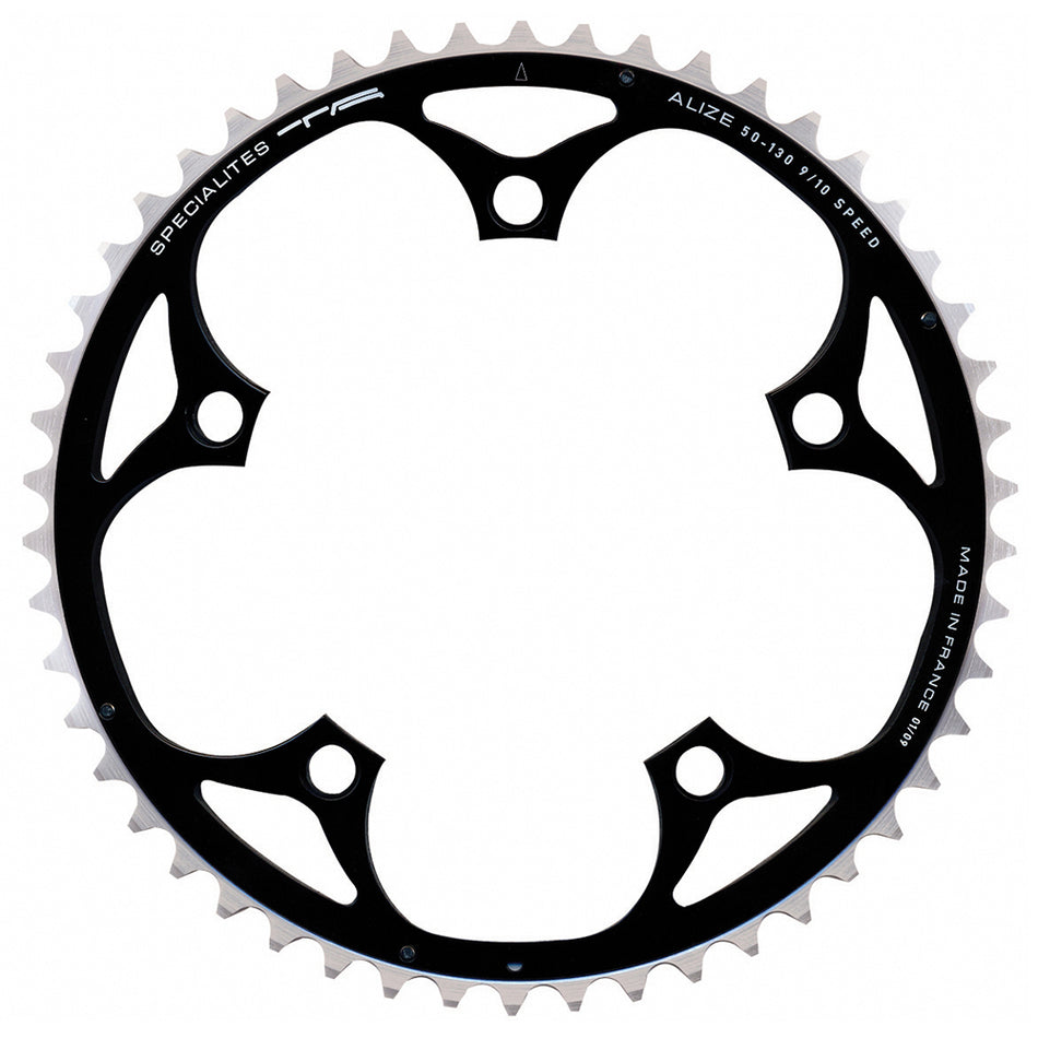 Couronne Simple 9/10V x 53 Dents - BCD 130mm Noir pour Pédaliers