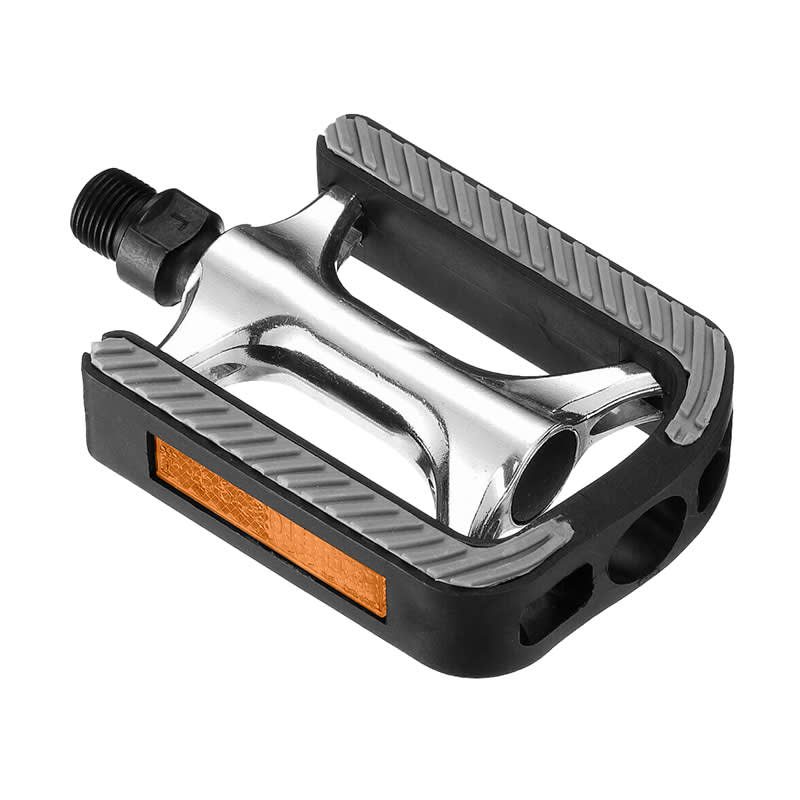 CITY BIKE Pedals in Black/Silver Aluminum/Nylon 105x70.6x25.5mm