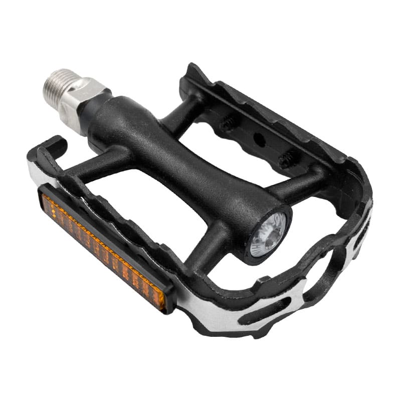 MTB Pedals in Black Aluminum - Axle on Bearings (Box) 105x82x23mm