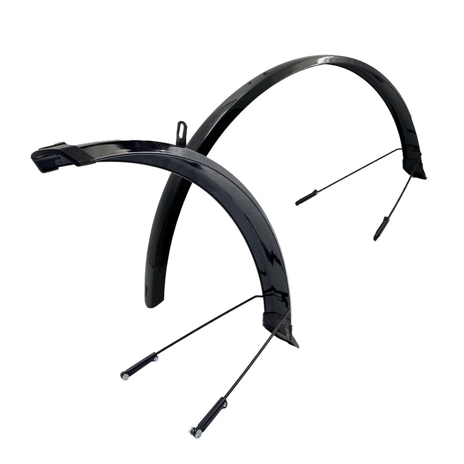 Parafango 26/28" x 53mm E-Bike in Plastica Nero QUADRATO (Coppia)