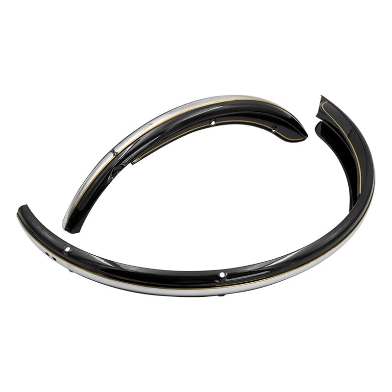 28" Front+Rear Fender without Rods and Clamps Black