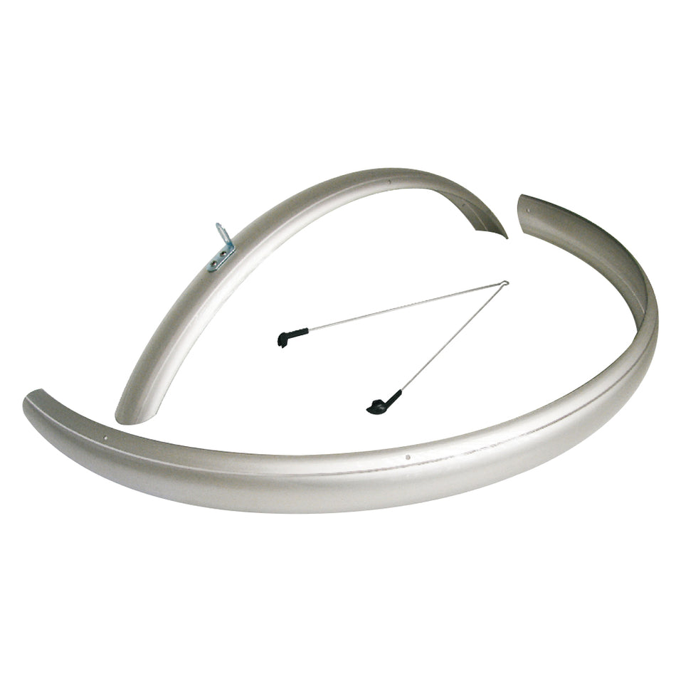 26" x 58mm CTB Polycarbonate Fender Silver (Pair)