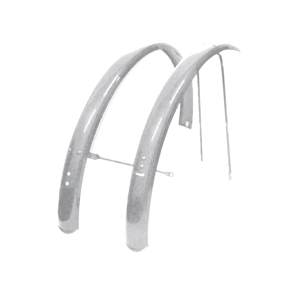 24" Folding Fender with Chrome Stainless Steel Rods (Pair)