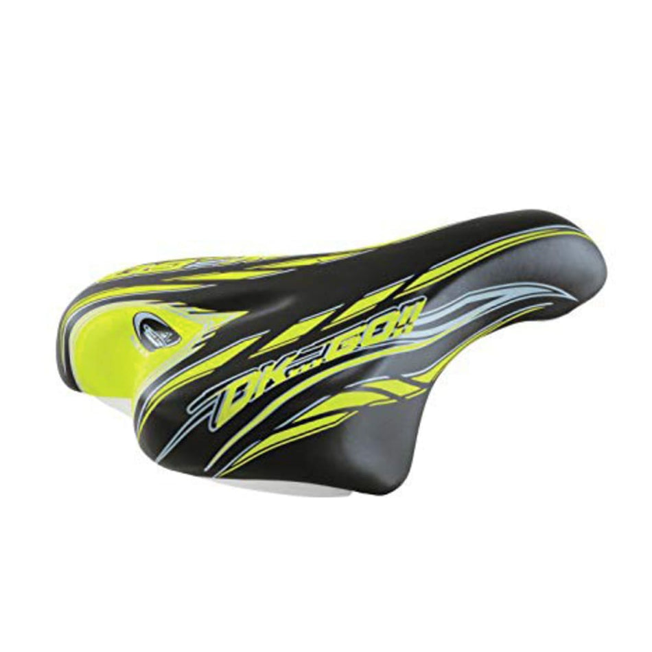 Junior OK GO Saddle 14/16" 210x140mm in Black/Yellow Polyurethane