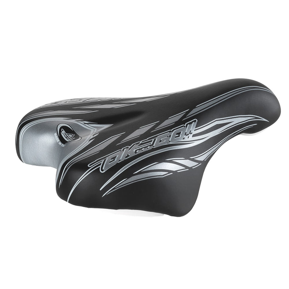 Junior OK GO Saddle 14/16" 210x140mm in Black/Silver Polyurethane