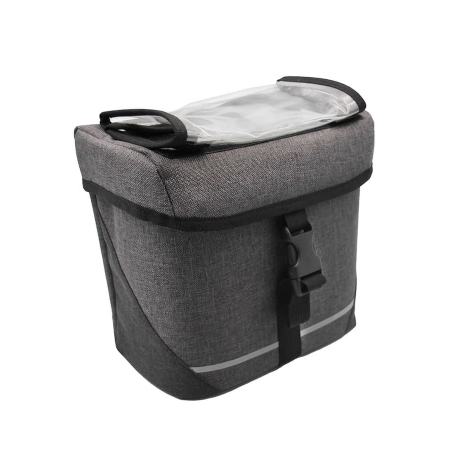Semi-Rigid Handlebar Bag 22x12x21cm with Map Holder Gray
