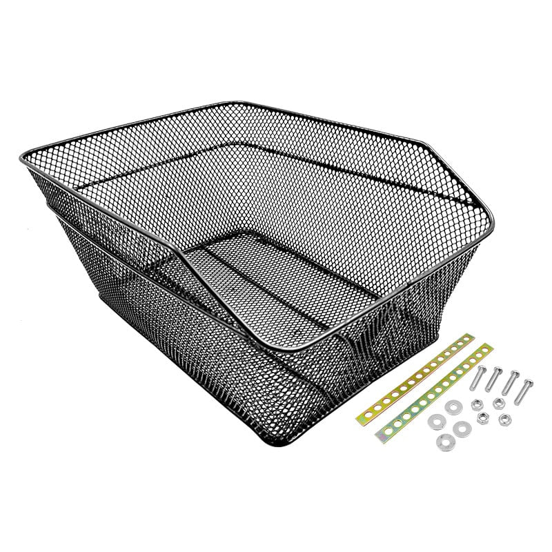 Rear Basket 38x28x17cm Rectangular Black Steel