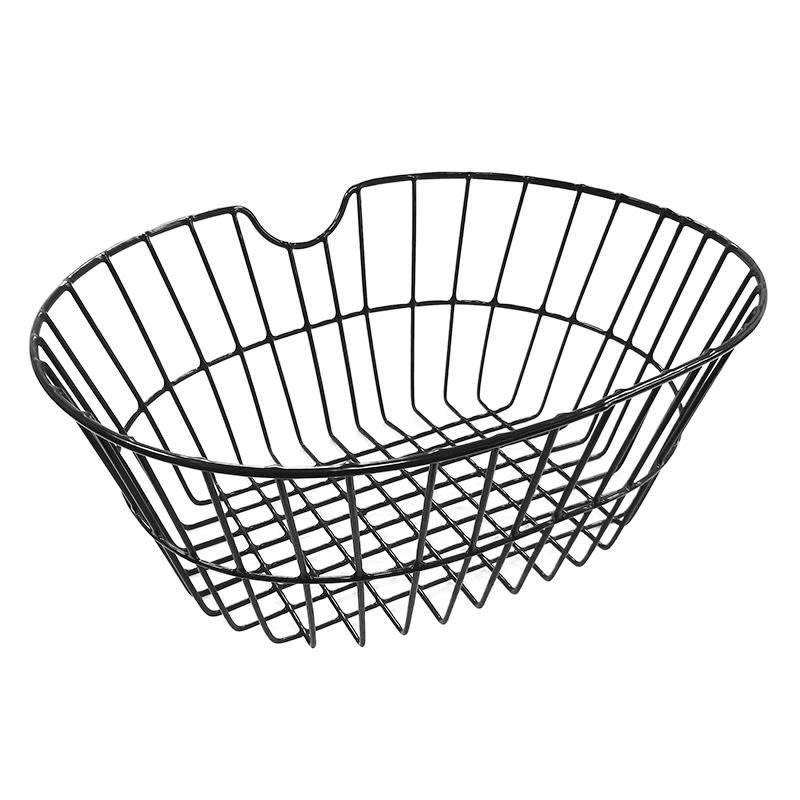 Oval Front Basket 31.5x18x39.5cm in Wide Mesh Steel Black
