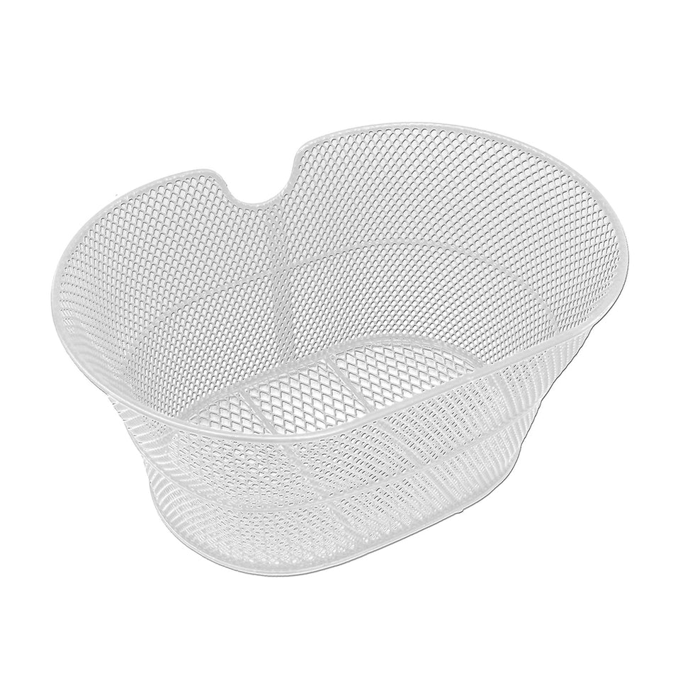 Oval Front Basket 29x19x35cm in Steel without Hooks White