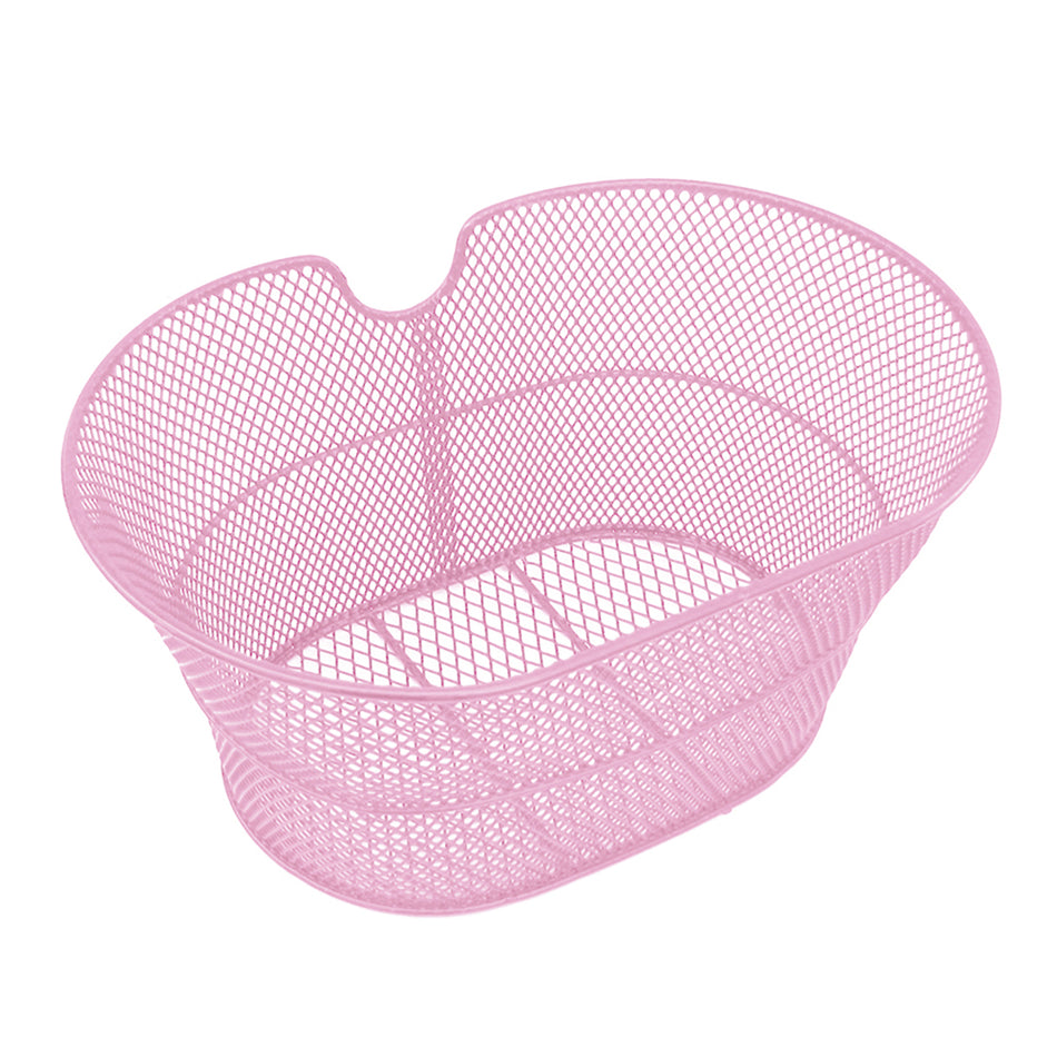 Oval Front Basket 30x18x39cm in Steel without Hooks Pink