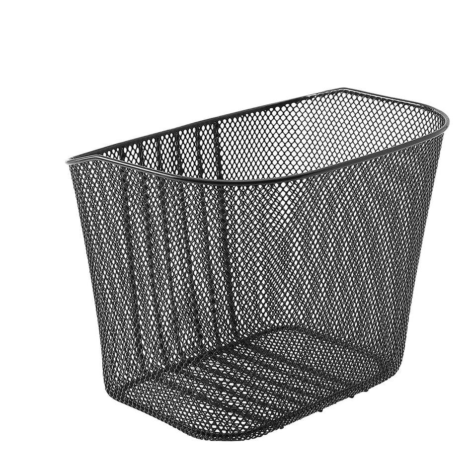 Oval Front Basket 35x25x25cm in Fine Mesh Steel Black