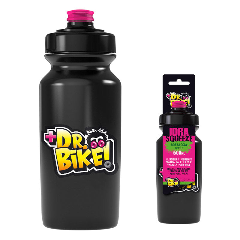 Dr.BIKE 500ml Black Water Bottle with ULTRA Pink Cap