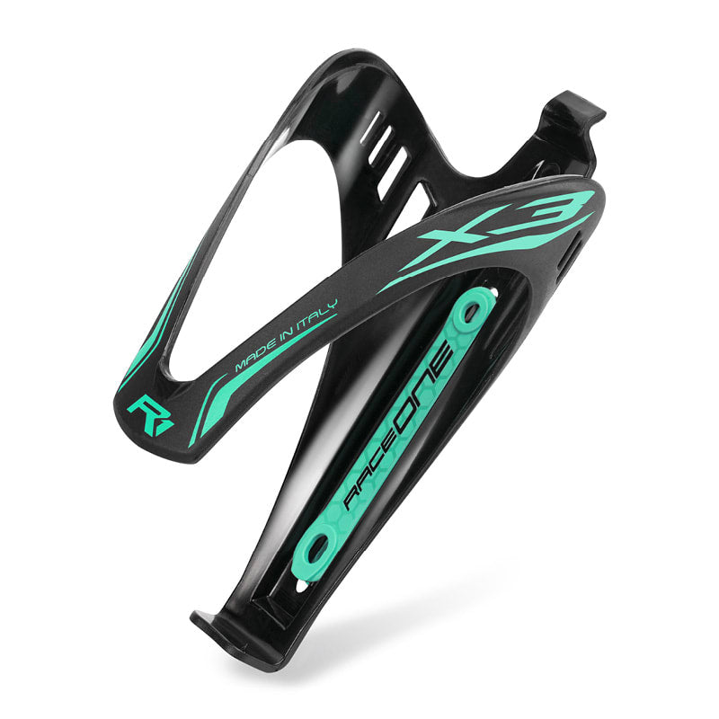 X3 Polycarbonate Bottle Holder Black/Light Blue Matte Finish