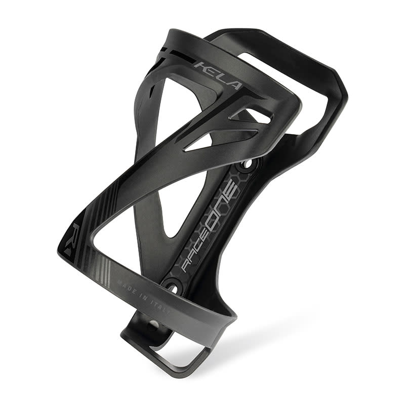 KELA Bottle Cage in Black/Black Polycarbonate - Side Entry