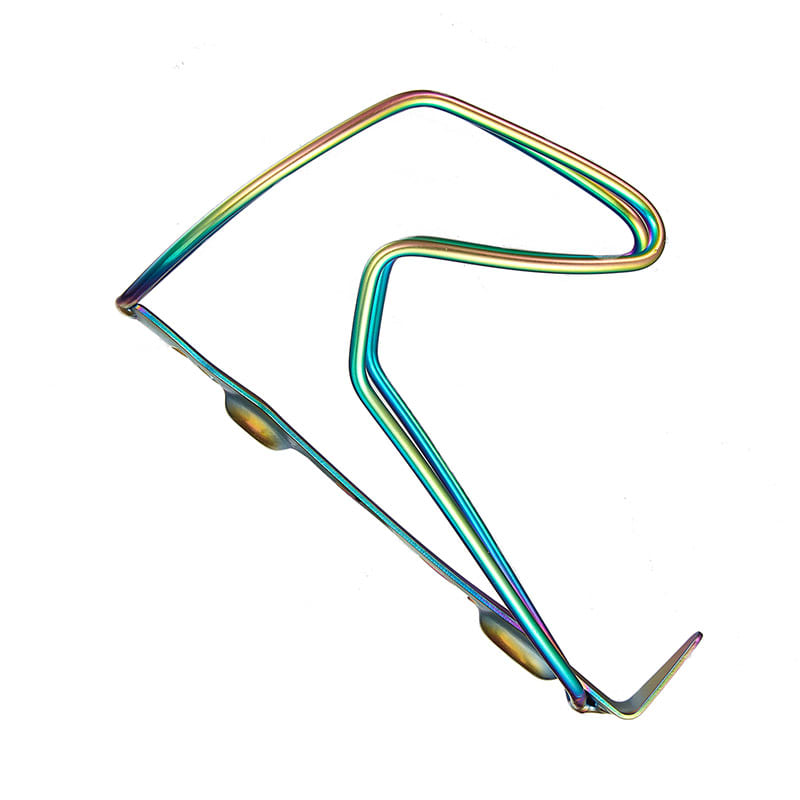 TIFLY CAGE Bottle Cage in 100% Titanium Oil Slick