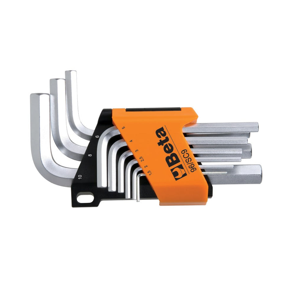 Short Hex Key Set 9PC from 1.5 to 10mm Silver