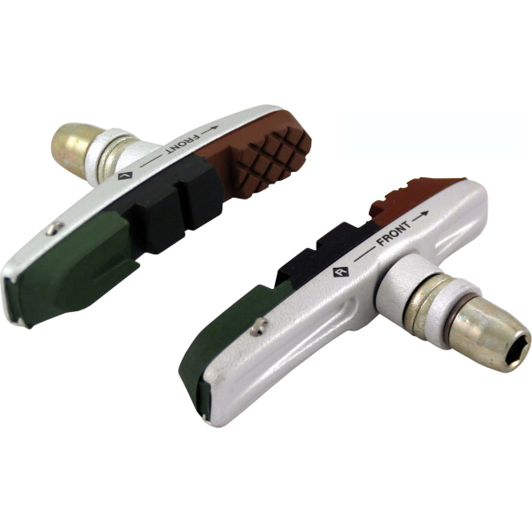 Alligator - Coppia pattini e portapattini freno V-brake 72mm tripla mescola