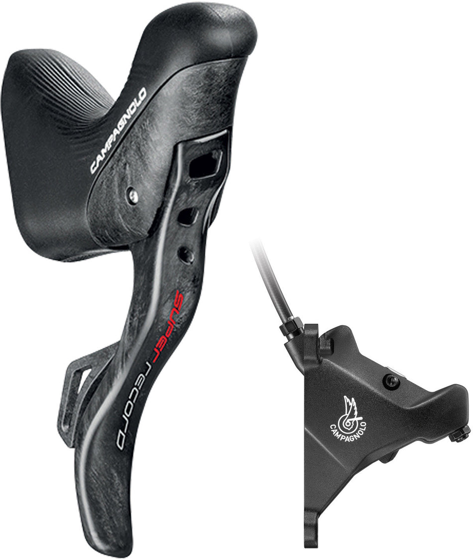 Commande Campagnolo Ergopower DB G Super Record 12v. + étrier avant 160 avec vis et huile