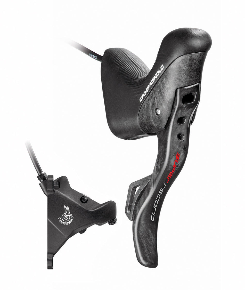 Commande Campagnolo Ergopower DB G Super Record EPS 12v. + étrier avant 160 avec vis et huile