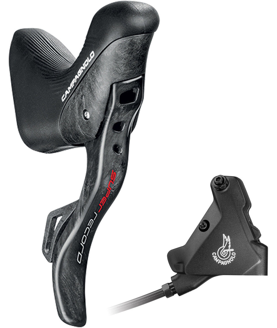 Commande Campagnolo Ergopower DB G Super Record 12v. + étrier arrière 140 avec huile