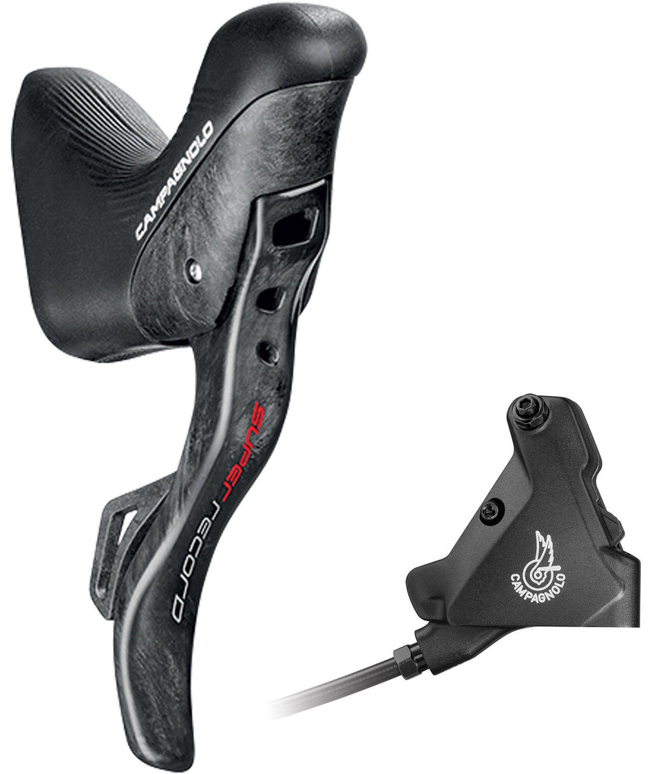Commande Campagnolo Ergopower DB D Super Record 12v. + étrier arrière 140 avec huile