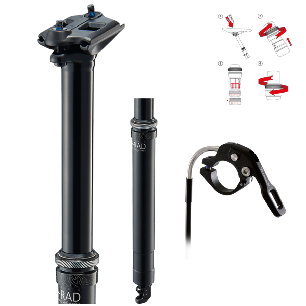 Tranz X - Tige de selle télescopique CÂBLE INTERNE avec COURSE RÉGLABLE SB0