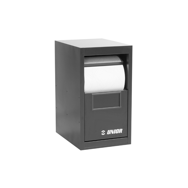 Unior - Armadietto rotolo carta e cestino 990BIN-BLACK per banco modulare - Nero